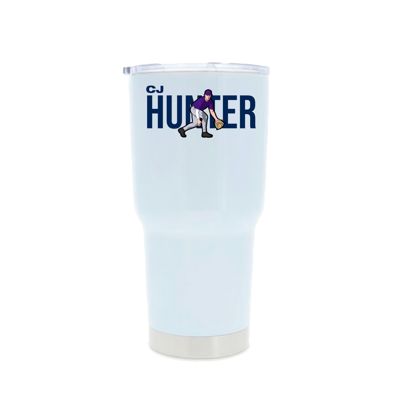 30oz Stainless Steel Tumbler — Player Name in White