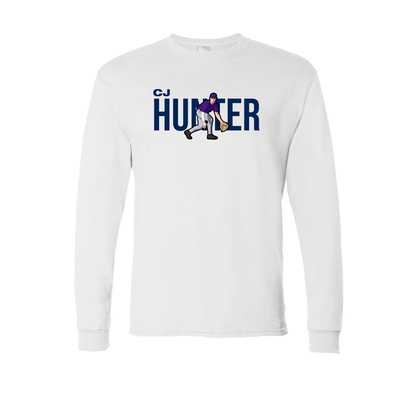Long Sleeve Tee — Player Name in White