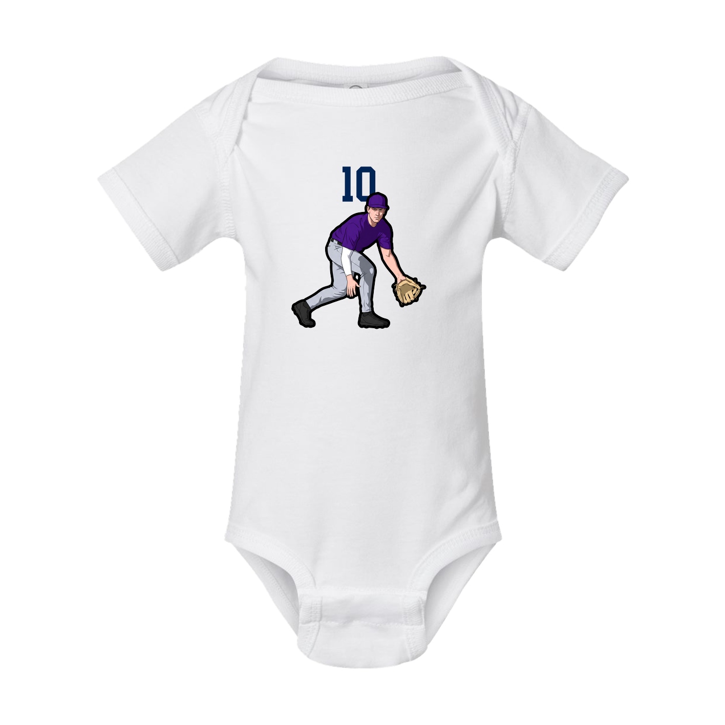 Baby Onesie — Number Top in White