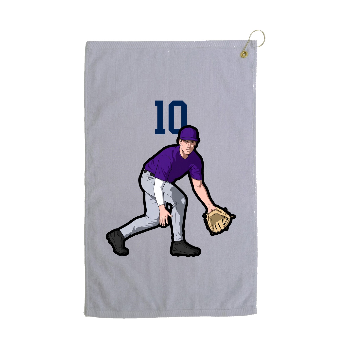 Golf Towel — Number Top in Grey