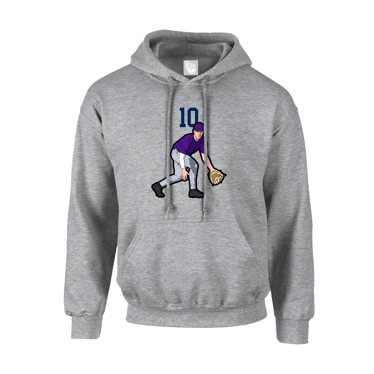 Hoodie — Number Top in Grey