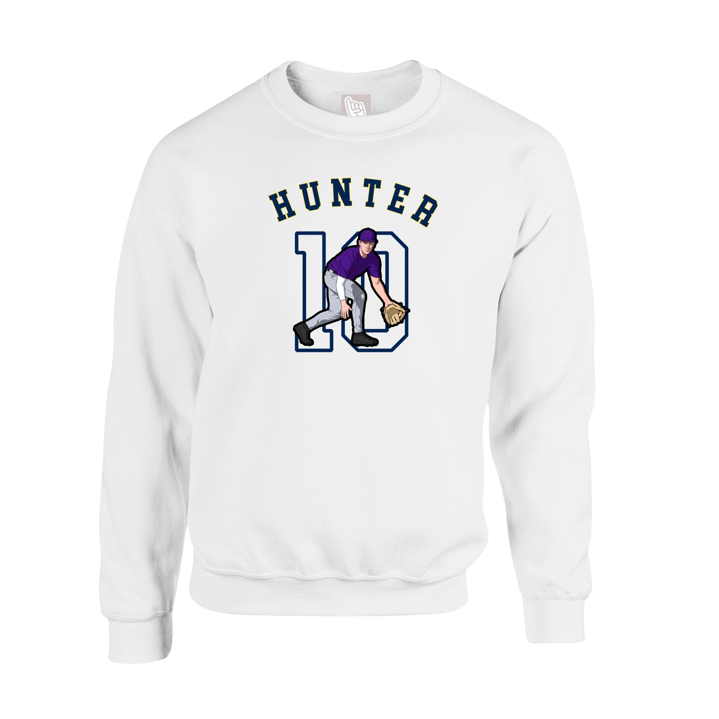 Fleece Crew — Shirsey Arch in White