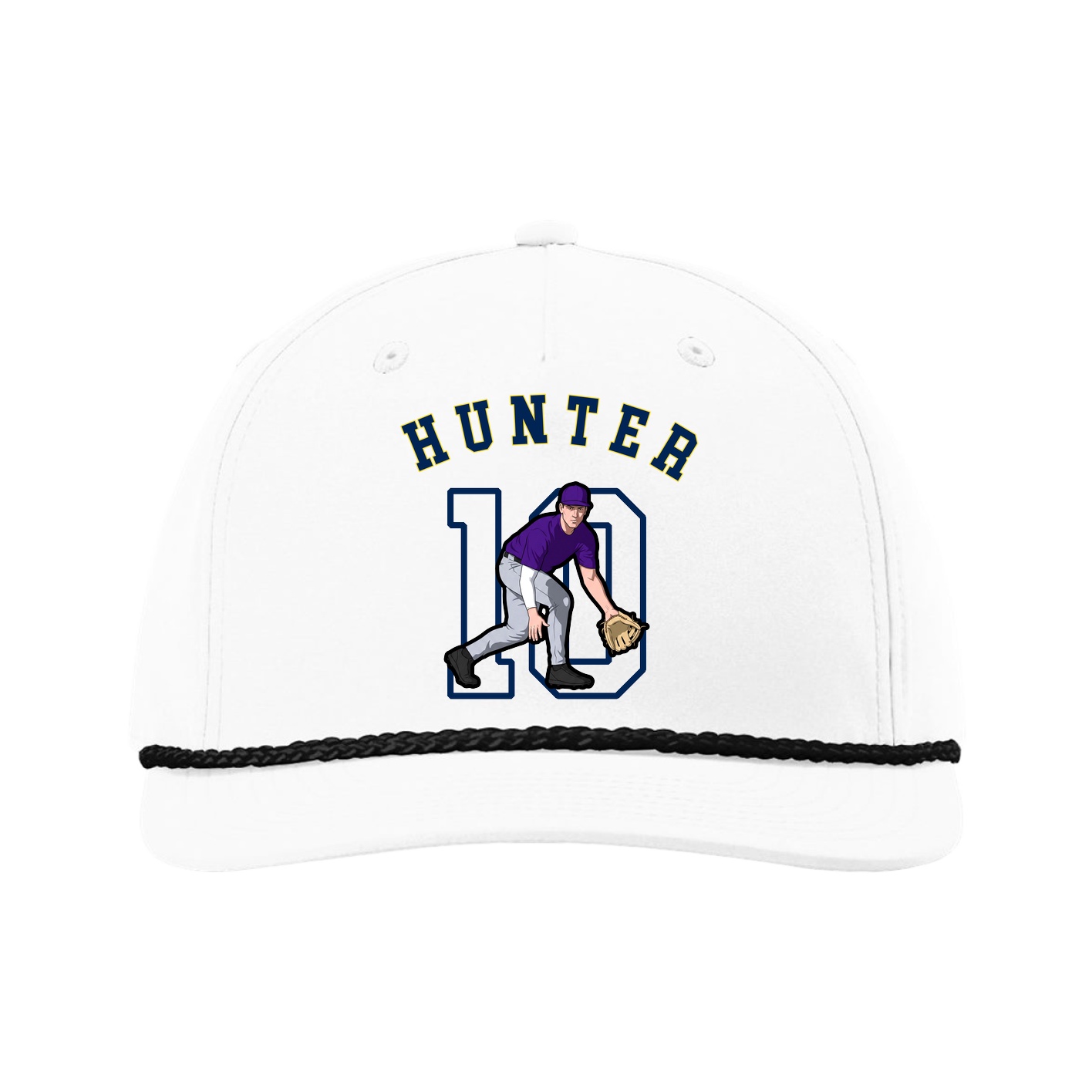 Five-Panel Classic Rope Cap — Shirsey Arch in White