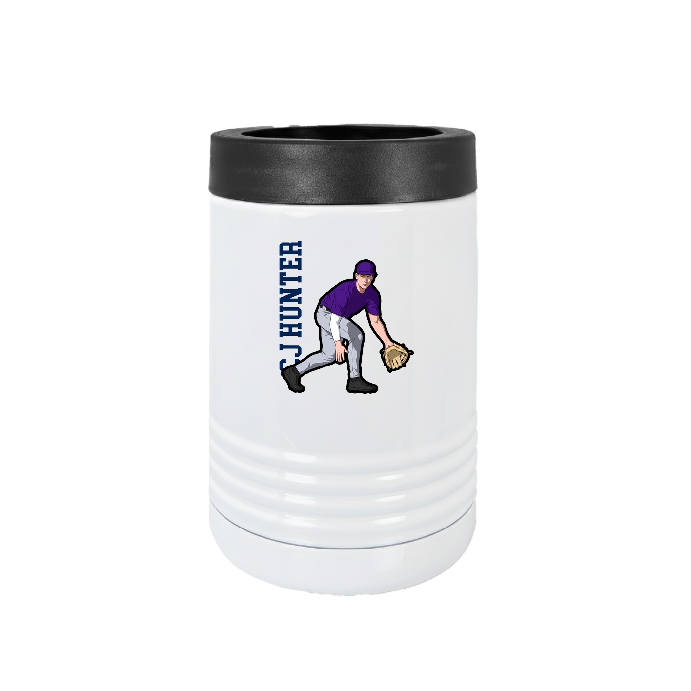 Beverage Holder — Name Vertical in White