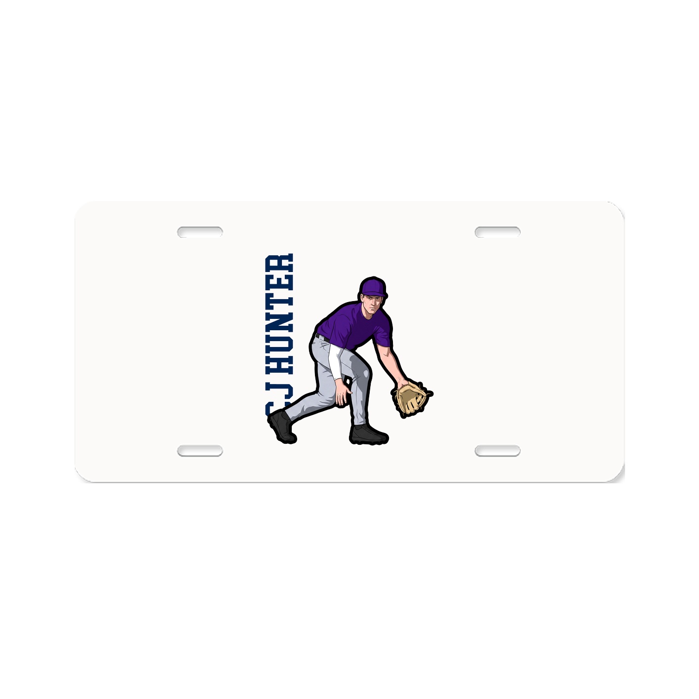 License Plate — Name Vertical in Classic