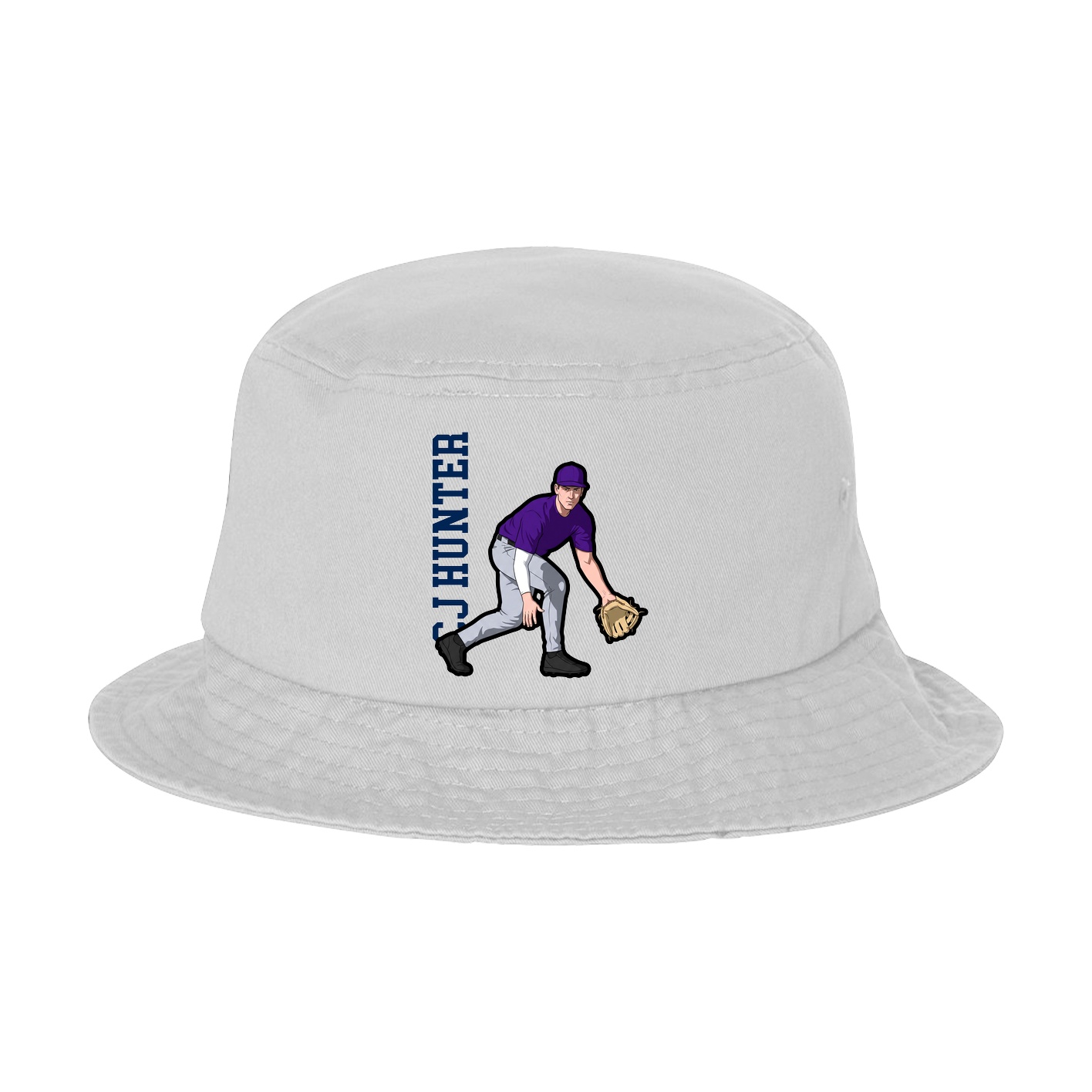 Bucket Cap — Name Vertical in White