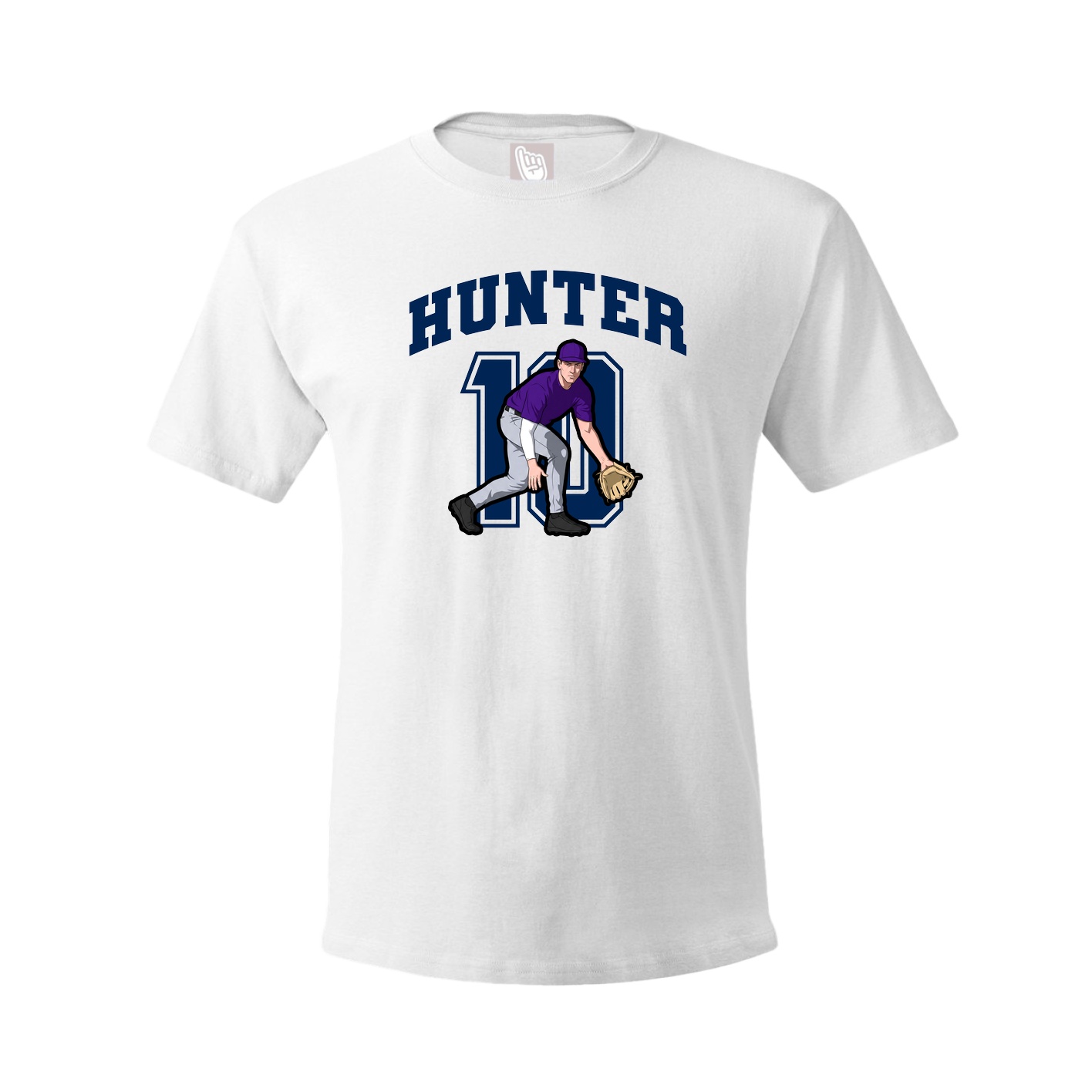 Youth Tee — Number in White