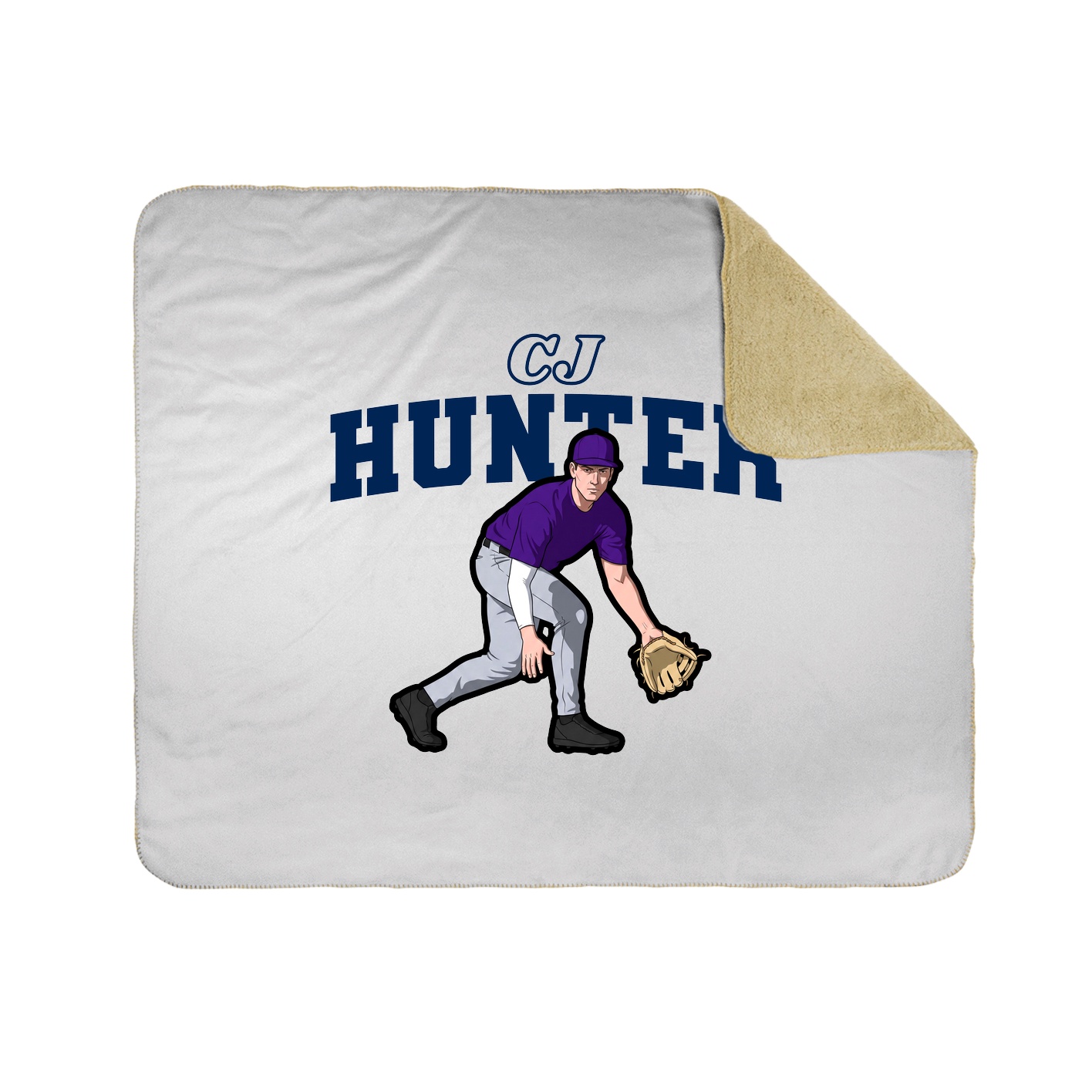 Throw Blanket — Name Arch in White