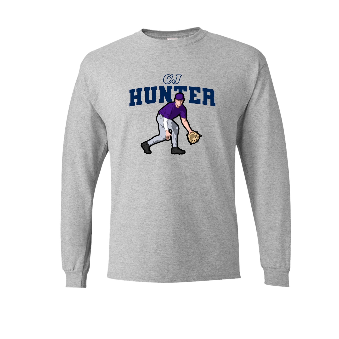 Long Sleeve Tee — Name Arch in Grey