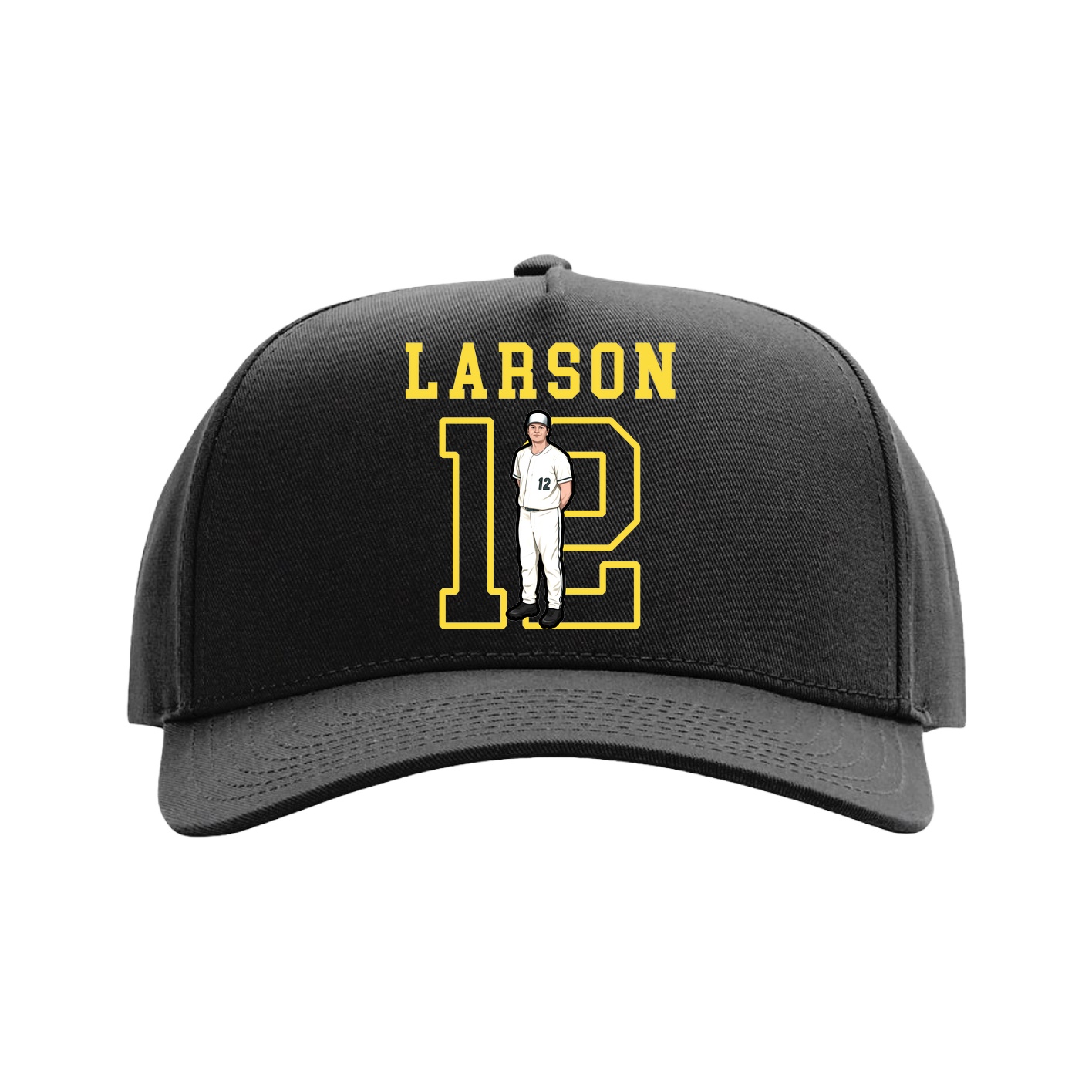 Full Fabric Five-Panel Champ Cap — Shirsey in Black