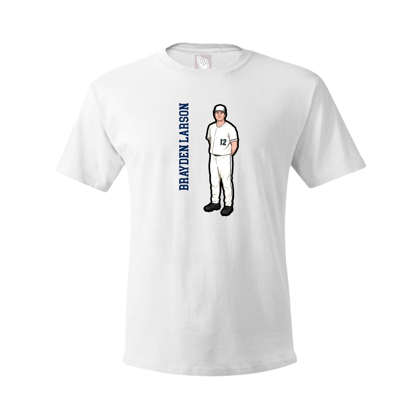 Tee — Name Vertical in White