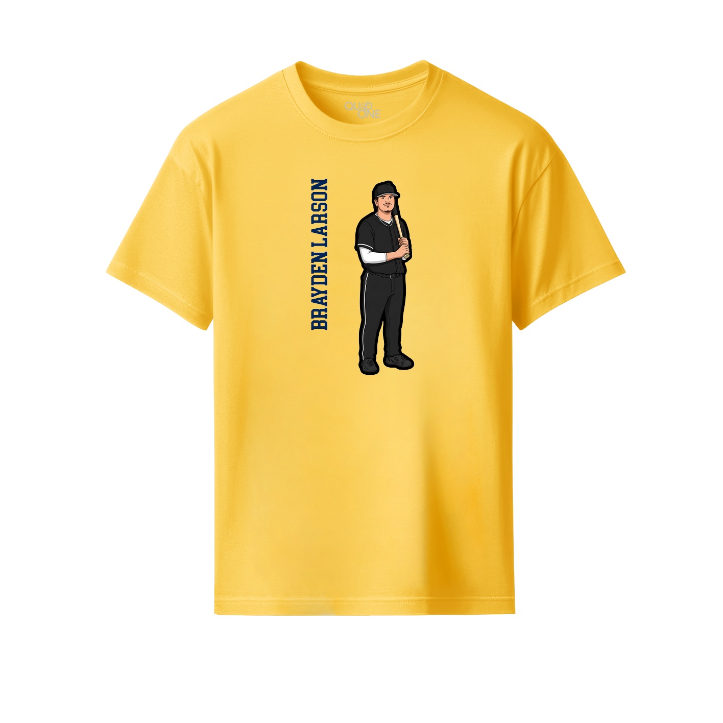 Youth Tee — Name Vertical in Yellow