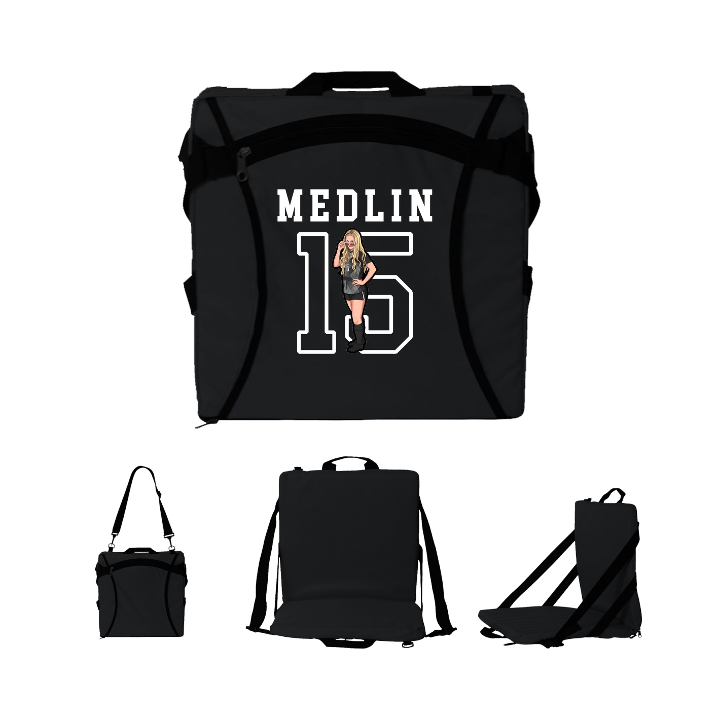 Folding Stadium Seat — Shirsey in Black
