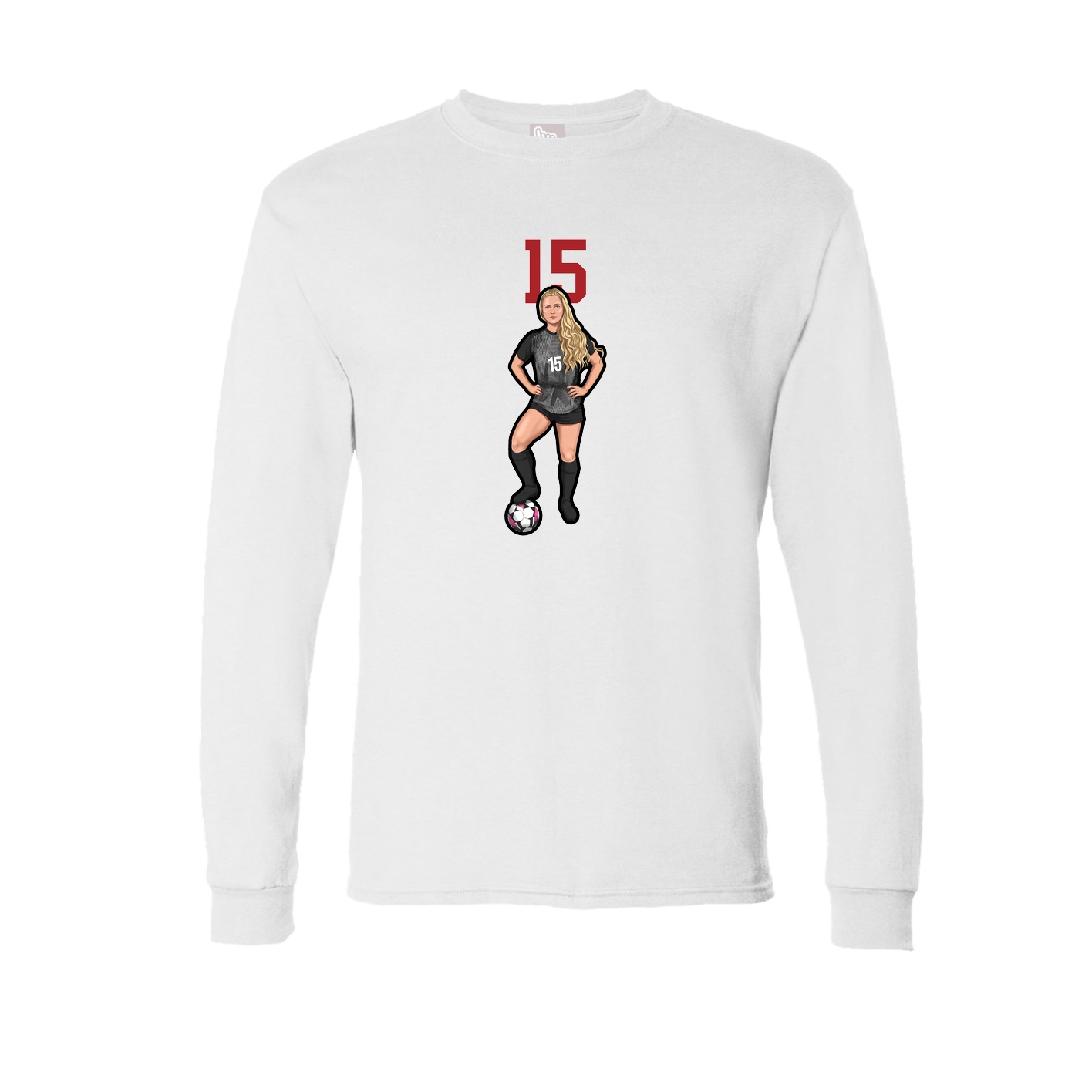 Long Sleeve Tee — Number Top in White