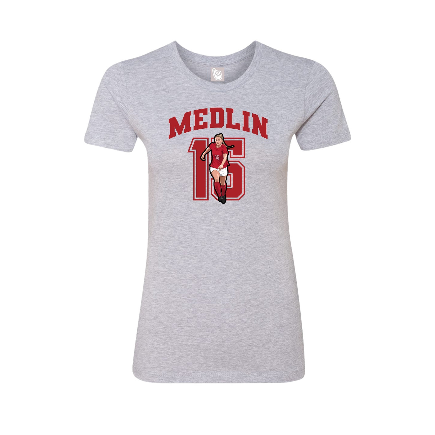 Fitted Women's Tee — Number in Grey