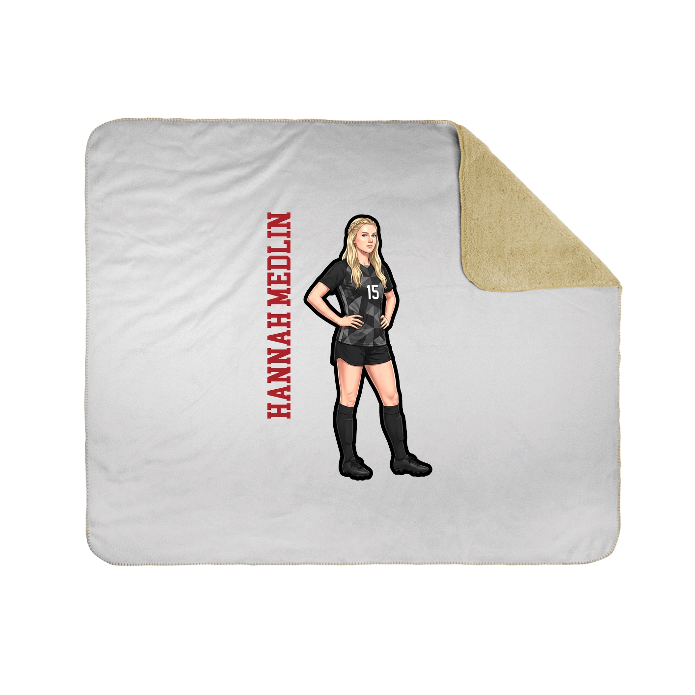 Throw Blanket — Name Vertical in White