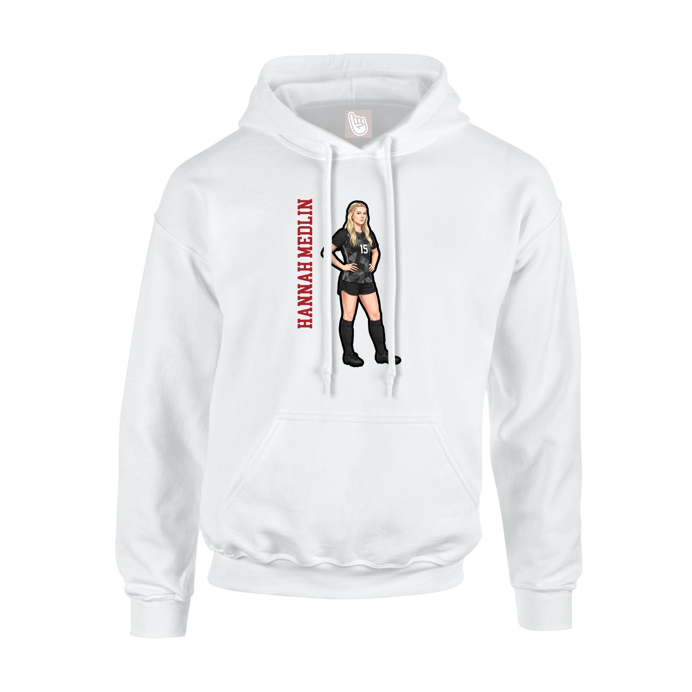 Youth Hoodie — Name Vertical in White