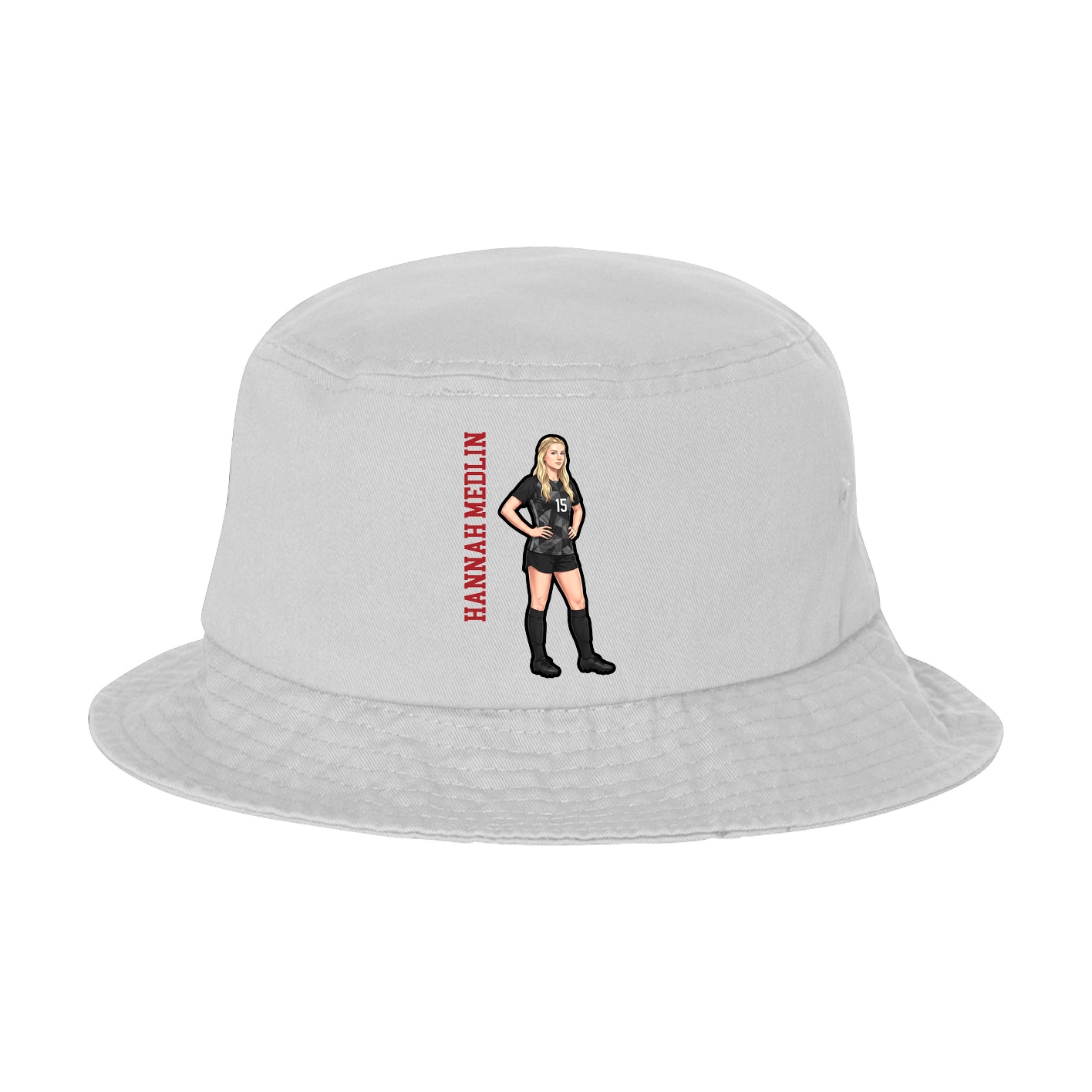 Bucket Cap — Name Vertical in White