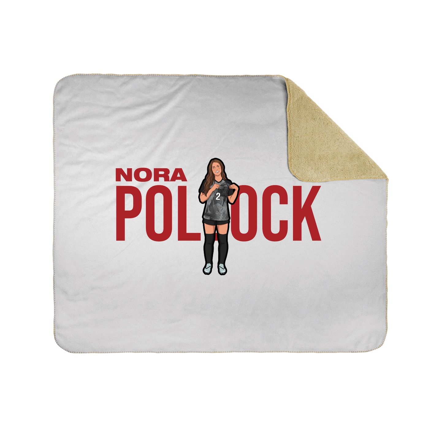 Throw Blanket — Player Name in White