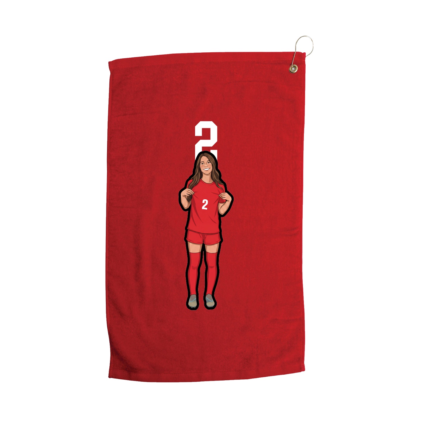 Golf Towel — Number Top in Red