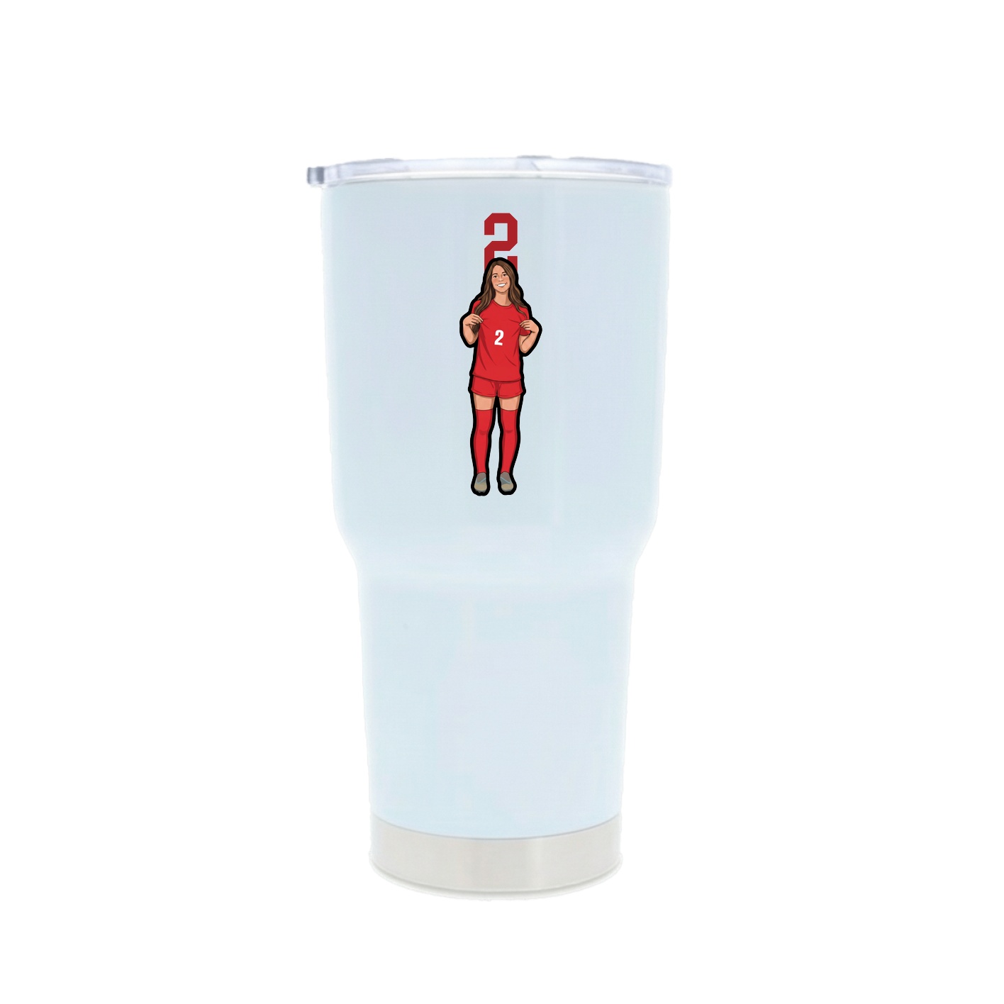 30oz Stainless Steel Tumbler — Number Top in White
