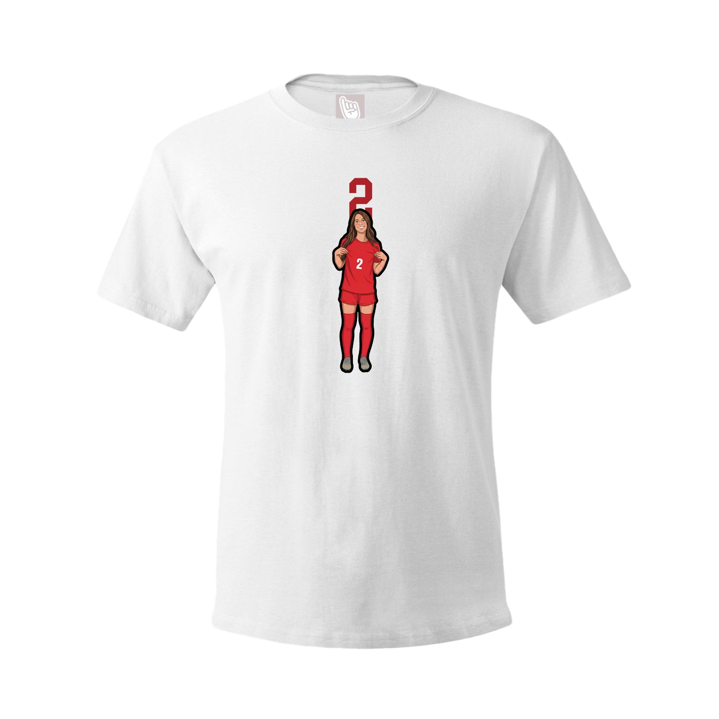 Youth Tee — Number Top in White