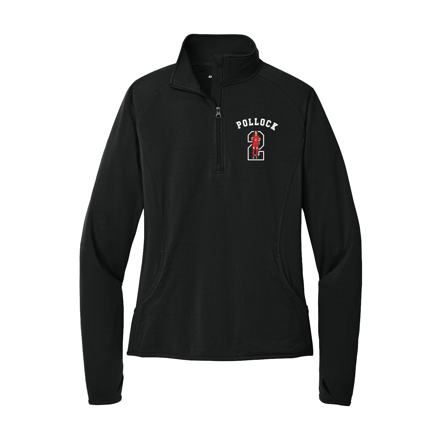 Women's Q-Zip Pullover — Shirsey Arch in Black