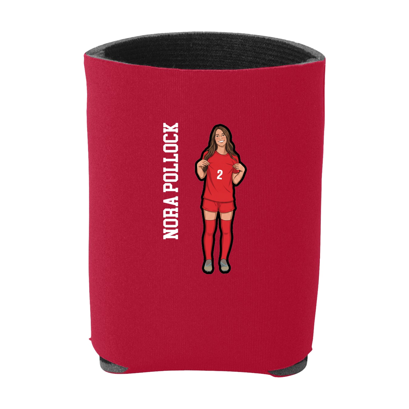 Can Holder — Name Vertical in Red