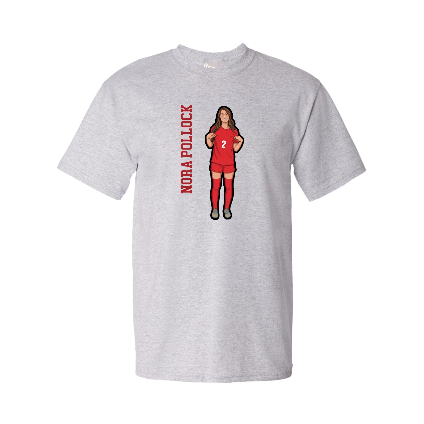Youth Tee — Name Vertical in Grey