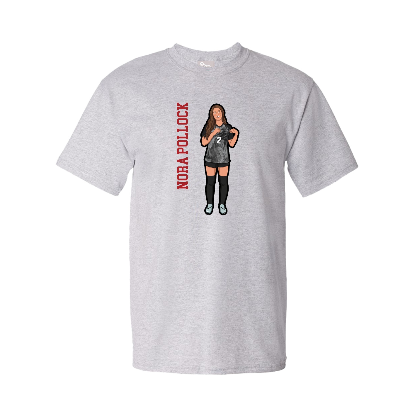 Tee — Name Vertical in Grey