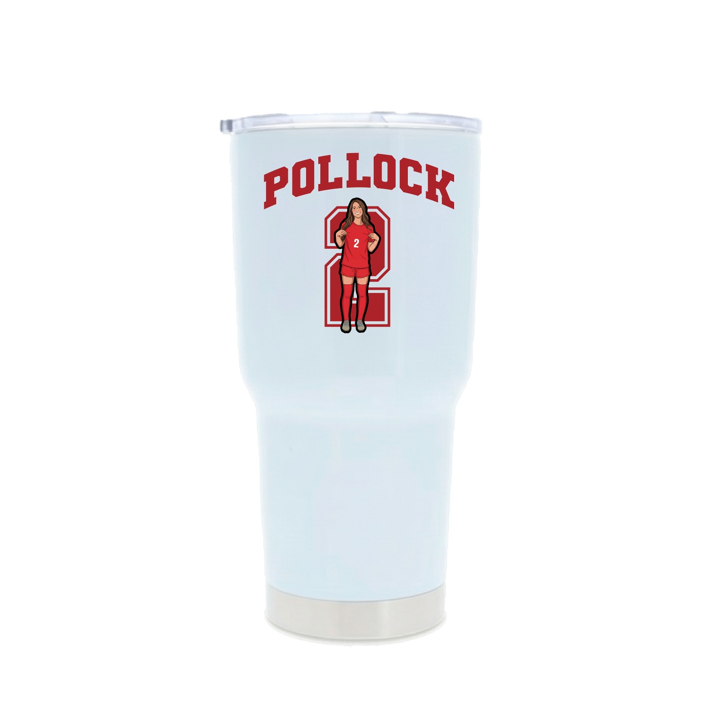 30oz Stainless Steel Tumbler — Number in White