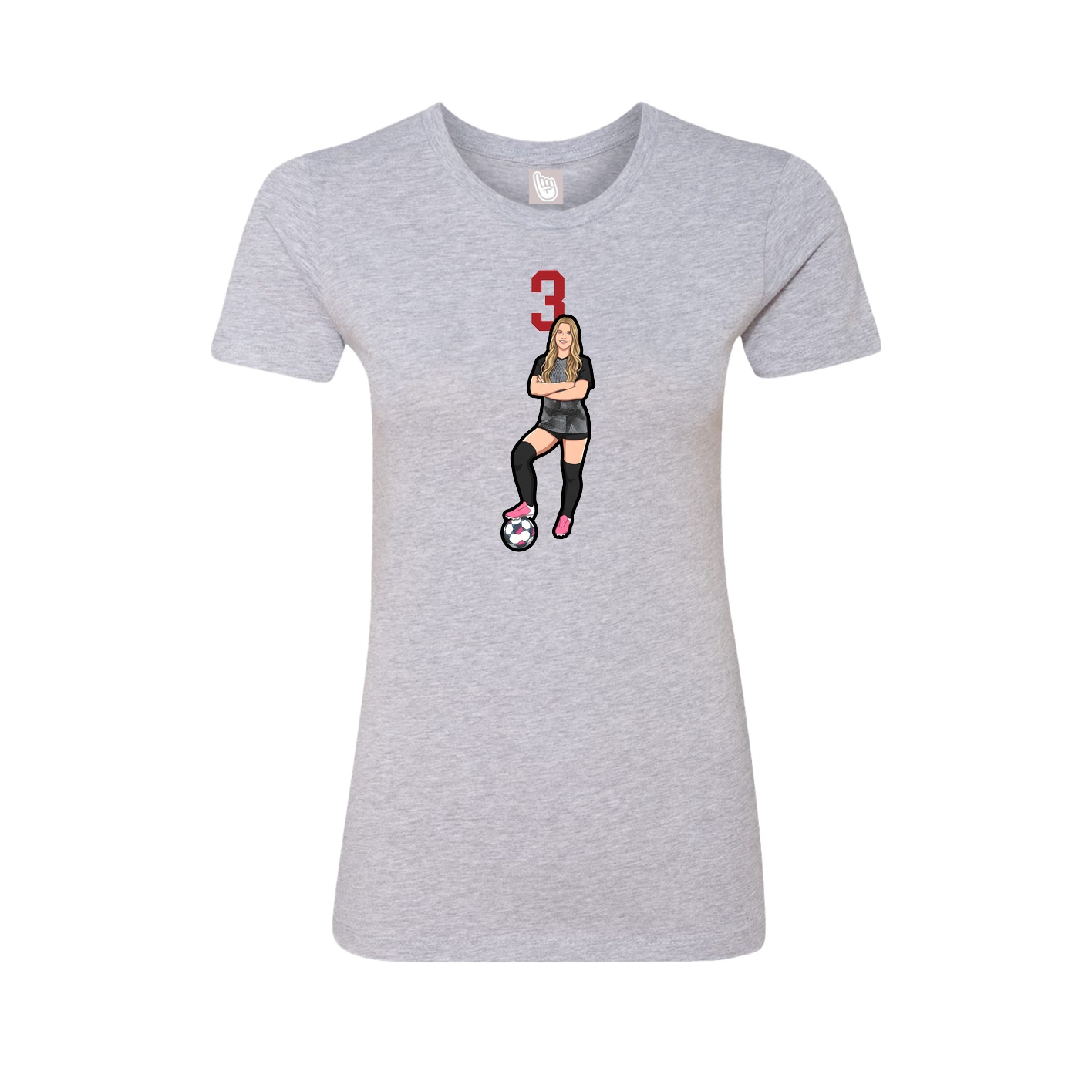 Fitted Women's Tee — Number Top in Grey