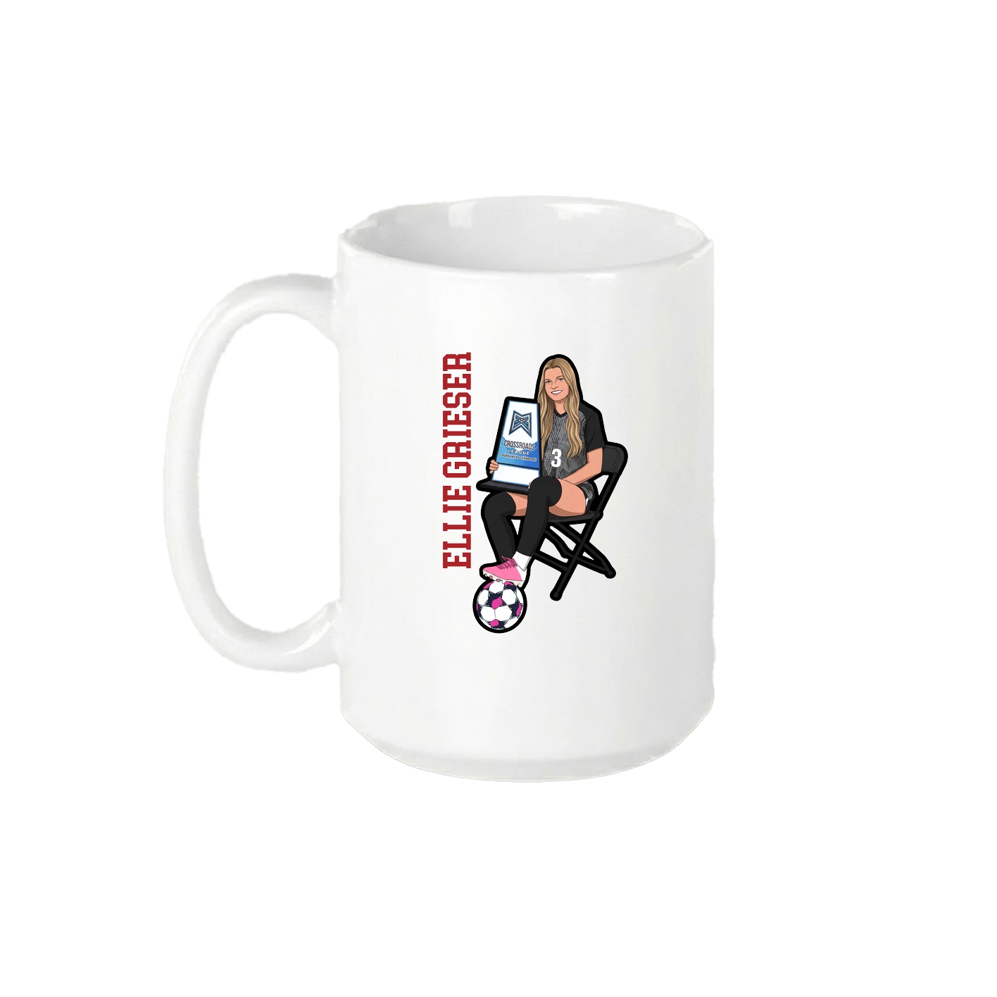 15oz Coffee Mug — Name Vertical in White