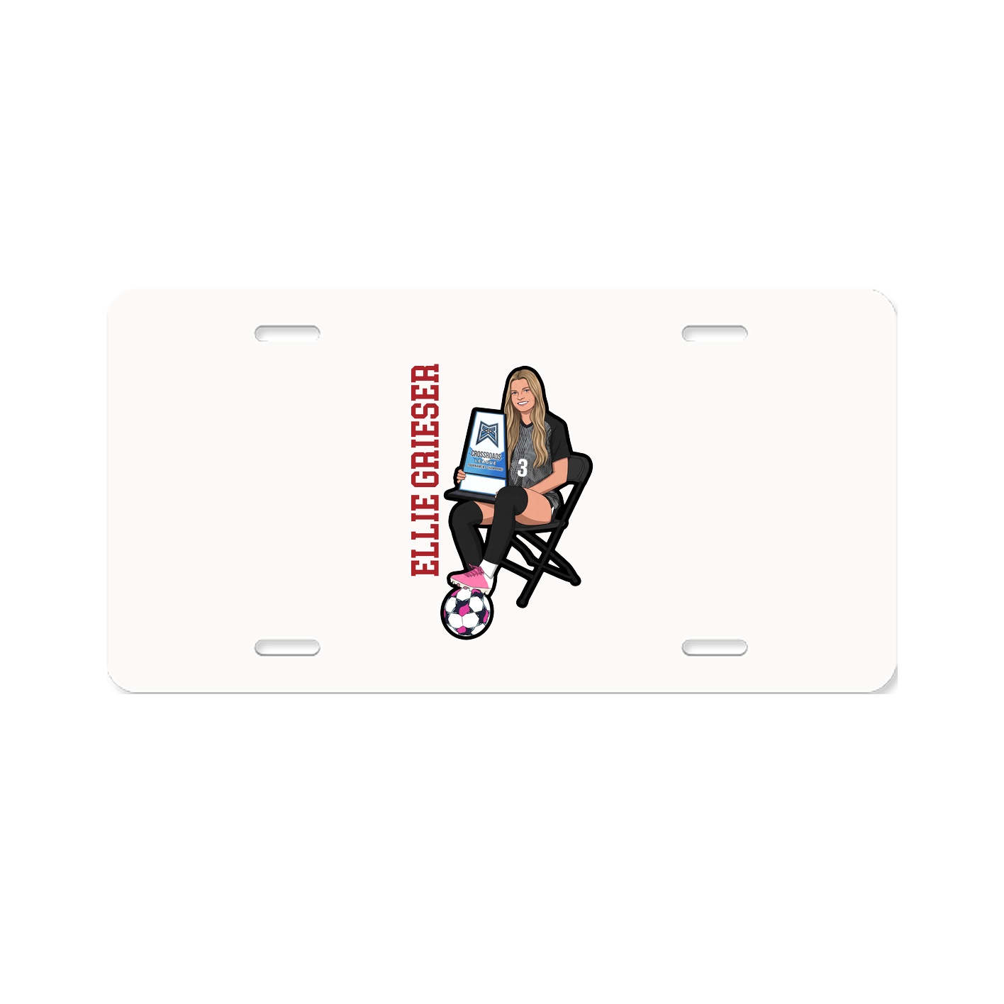 License Plate — Name Vertical in Classic