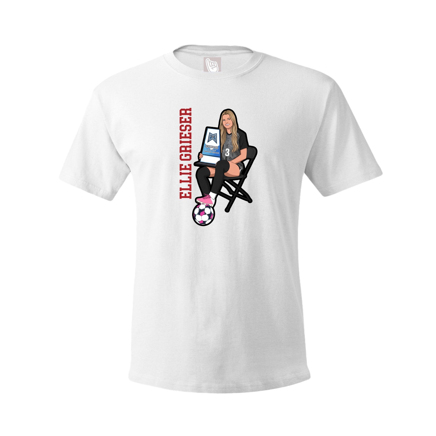 Tee — Name Vertical in White