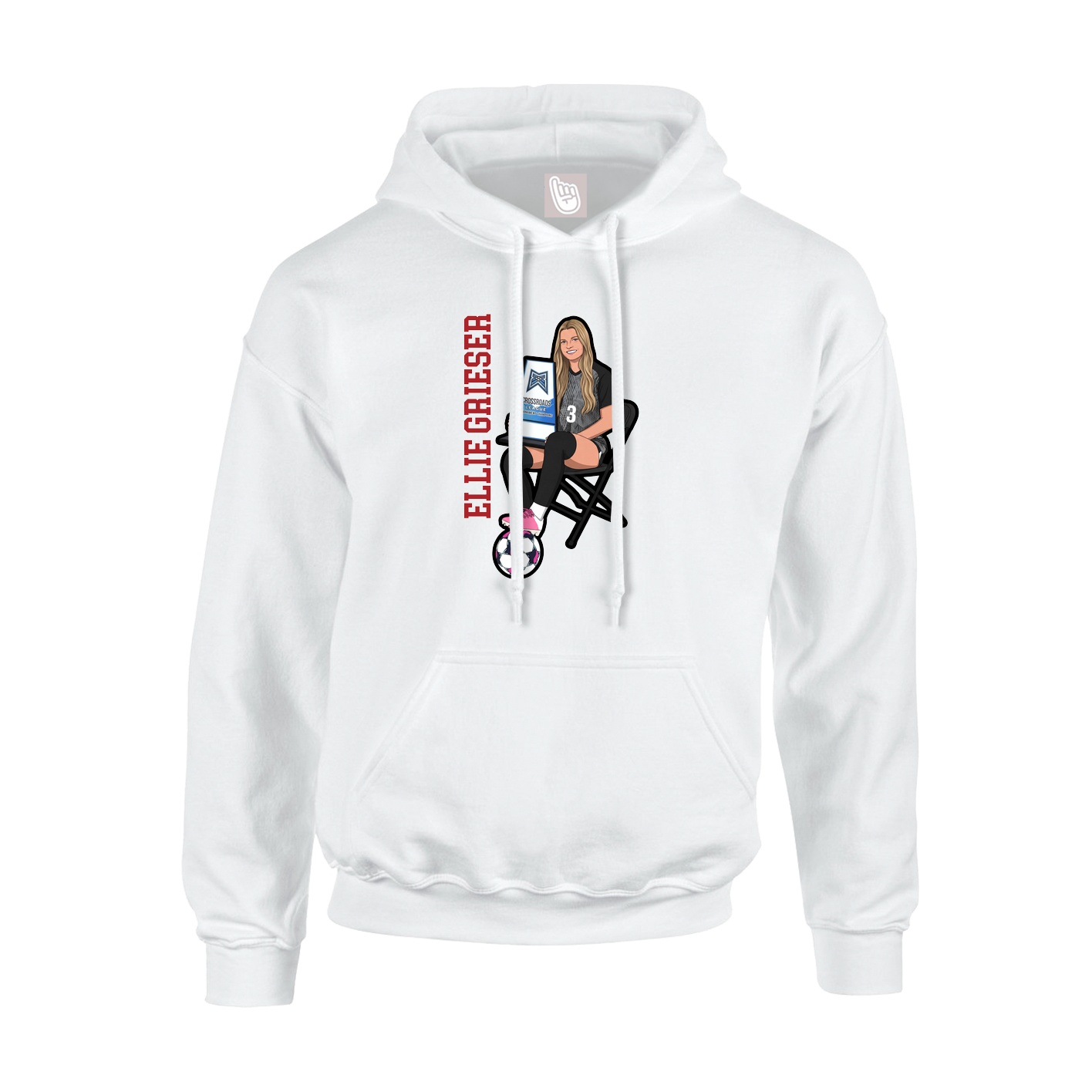 Hoodie — Name Vertical in White
