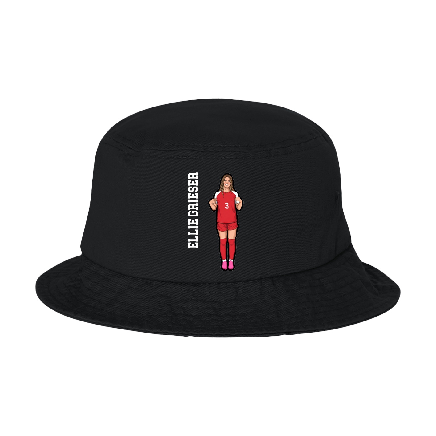 Bucket Cap — Name Vertical in Black