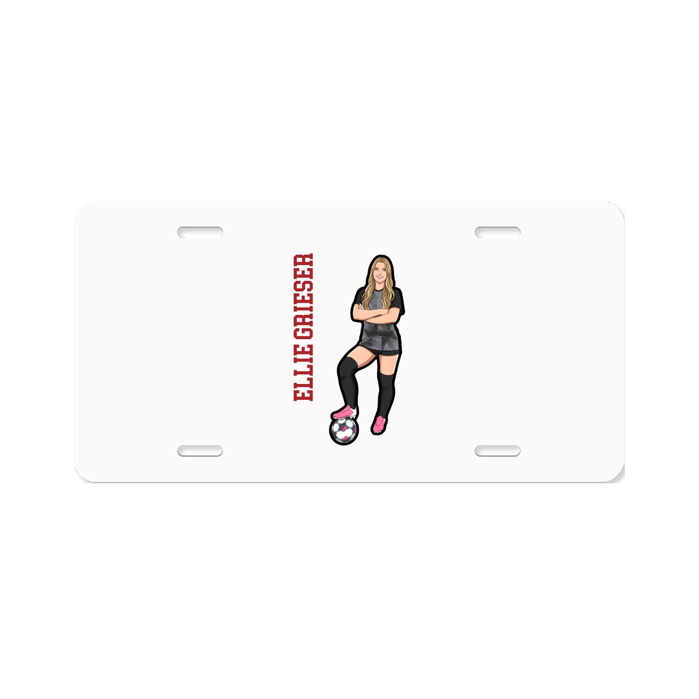License Plate — Name Vertical in Classic