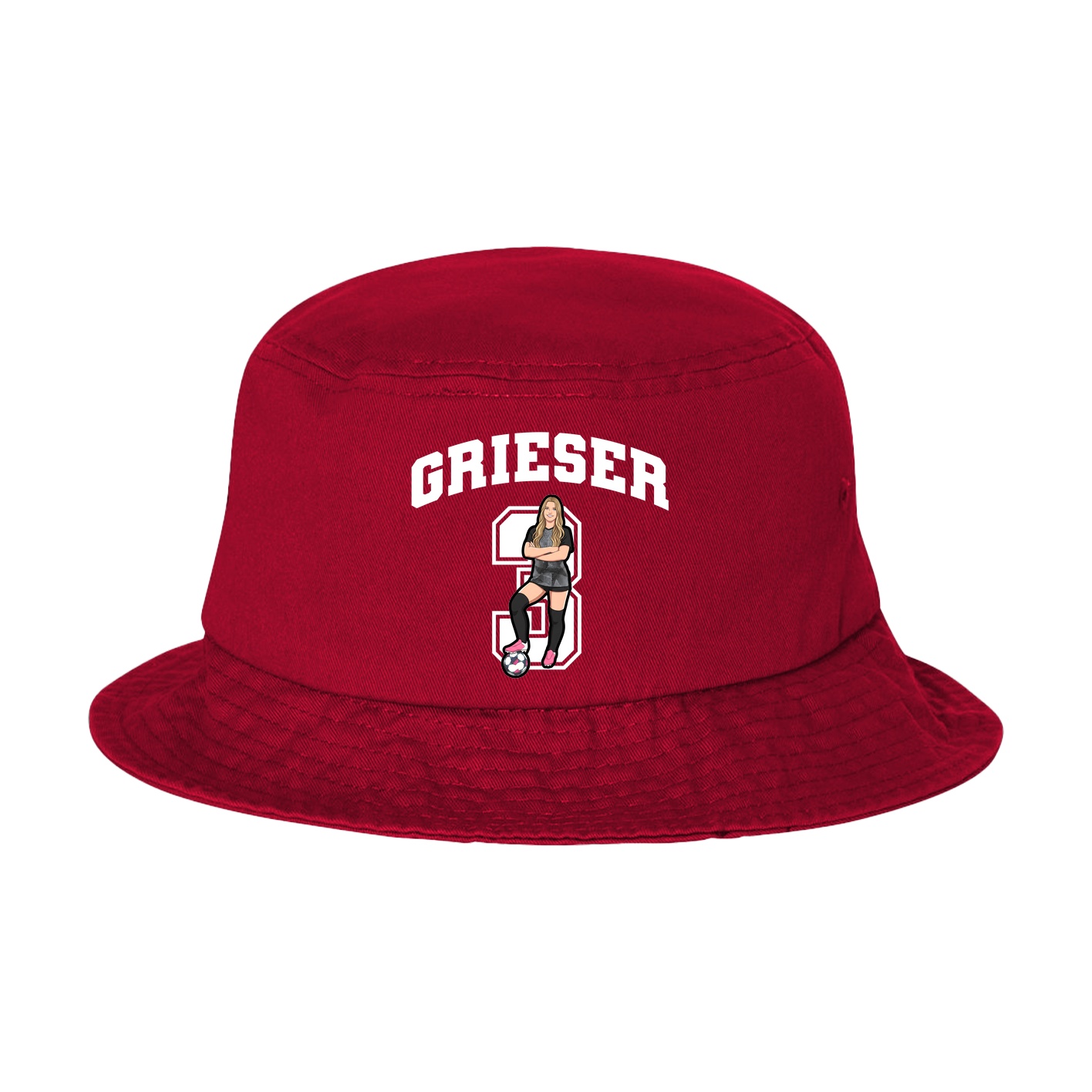 Bucket Cap — Number in Red