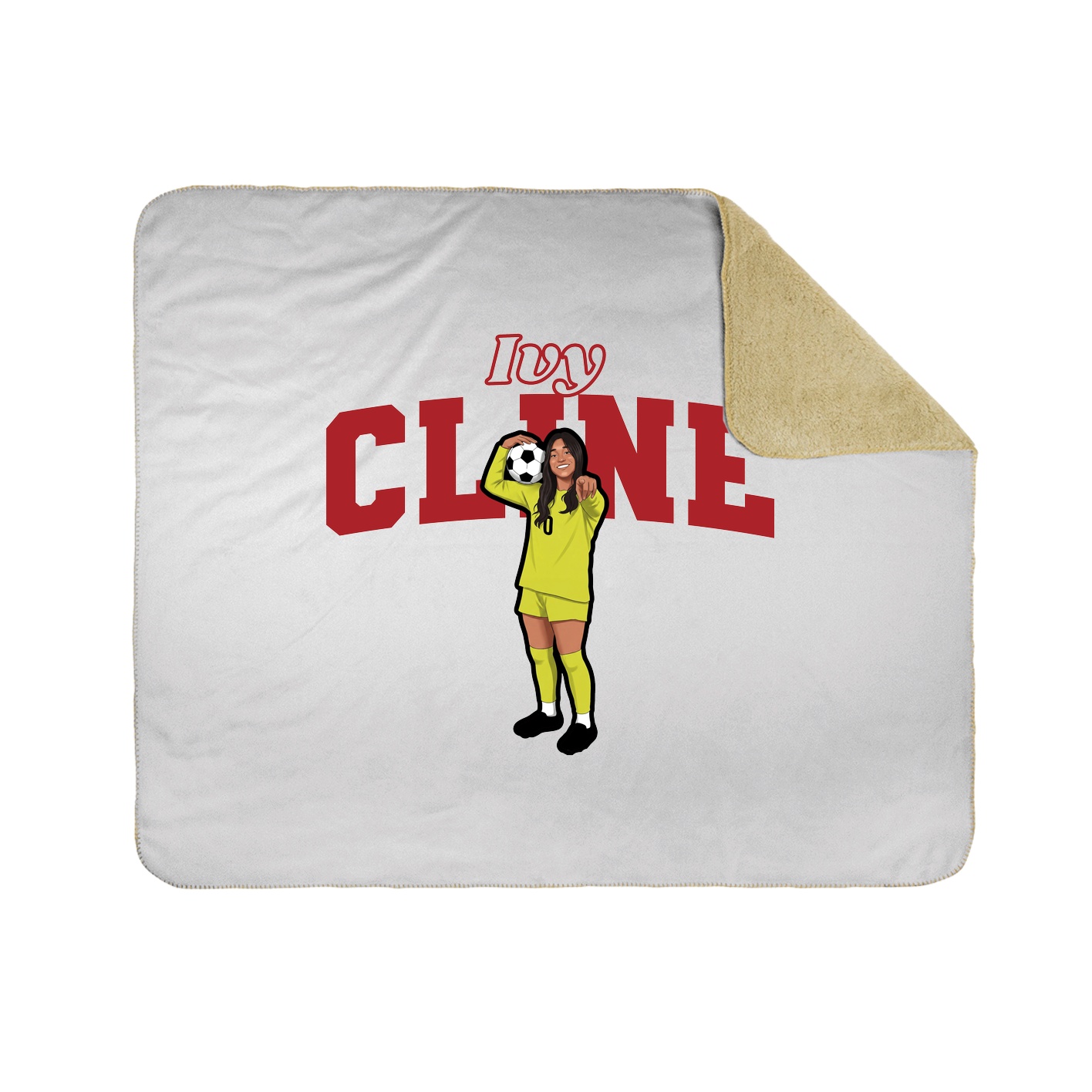 Throw Blanket — Name Arch in White