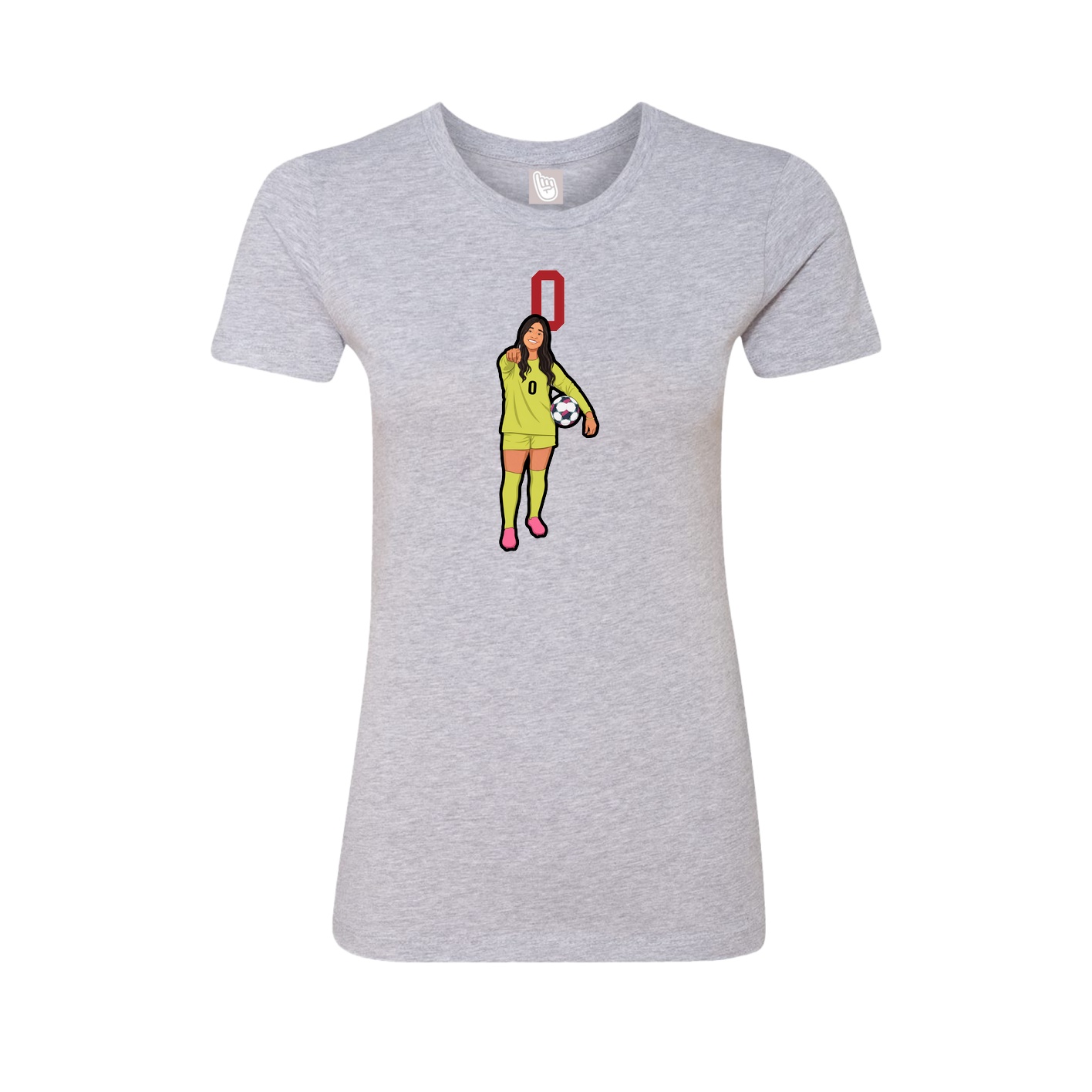 Fitted Women's Tee — Number Top in Grey