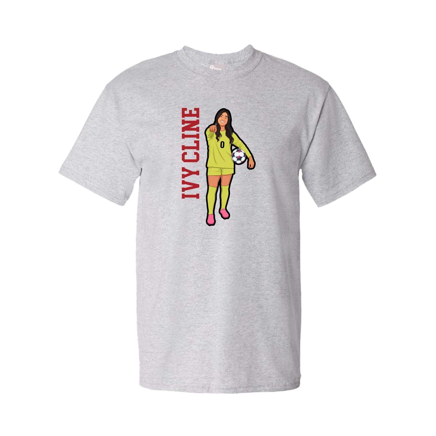 Youth Tee — Name Vertical in Grey