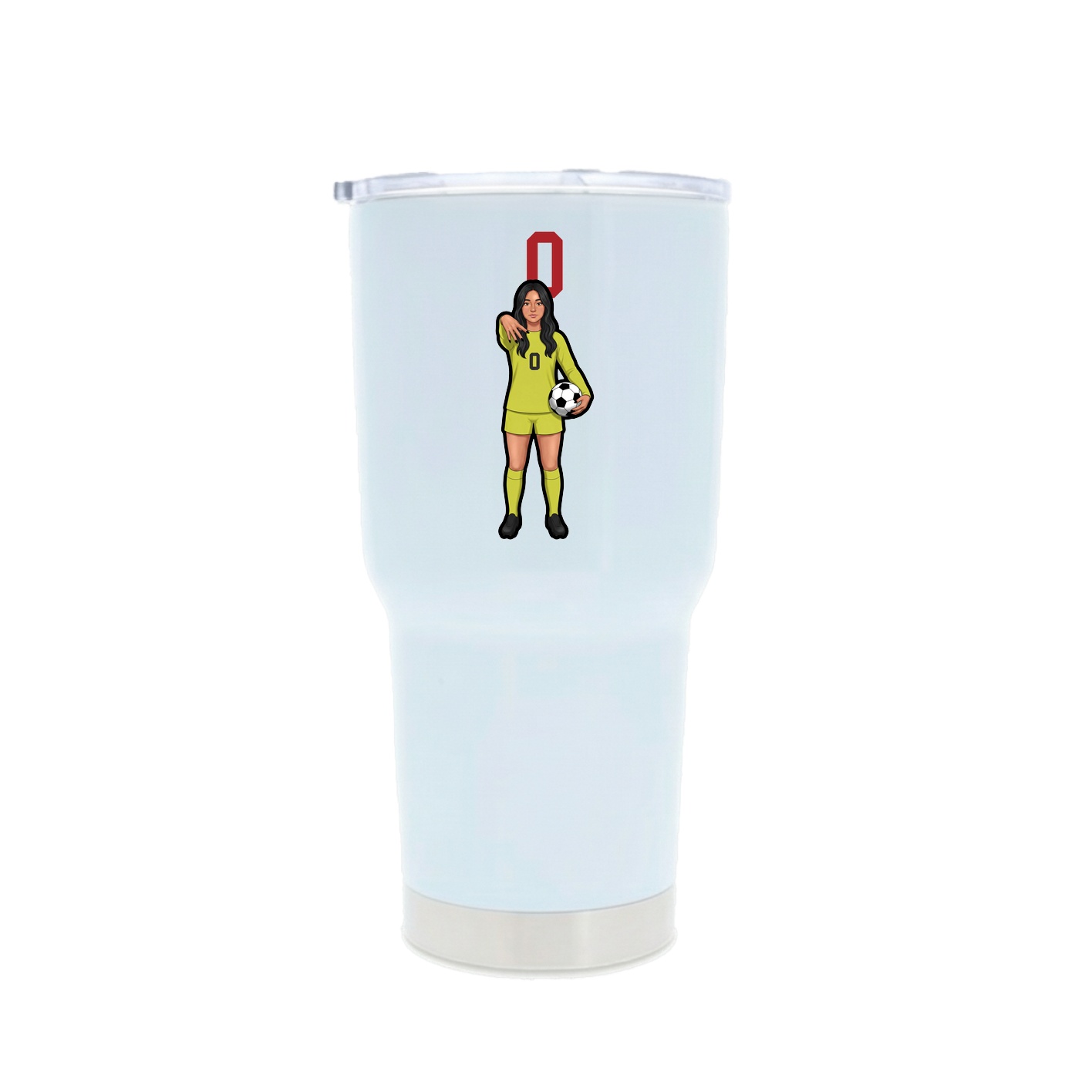 30oz Stainless Steel Tumbler — Number Top in White