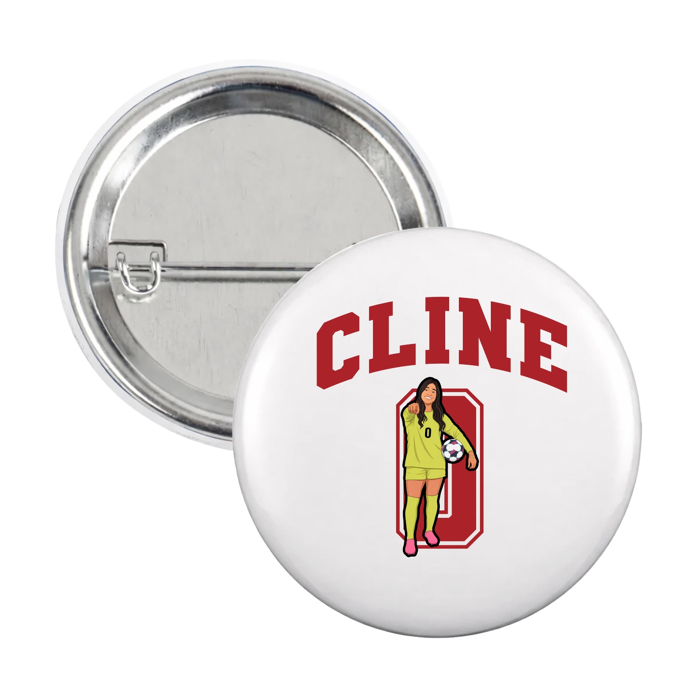 Game Day Button — Number in White