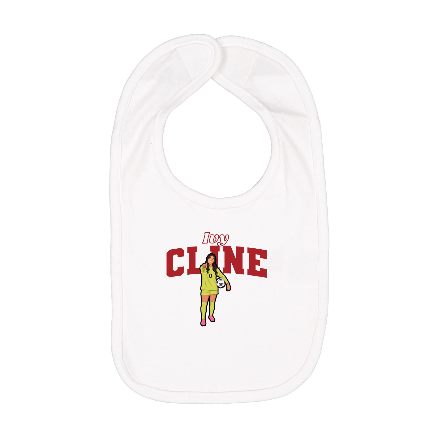 Infant Bib — Name Arch in White