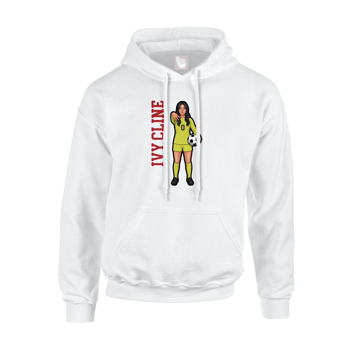 Hoodie — Name Vertical in White