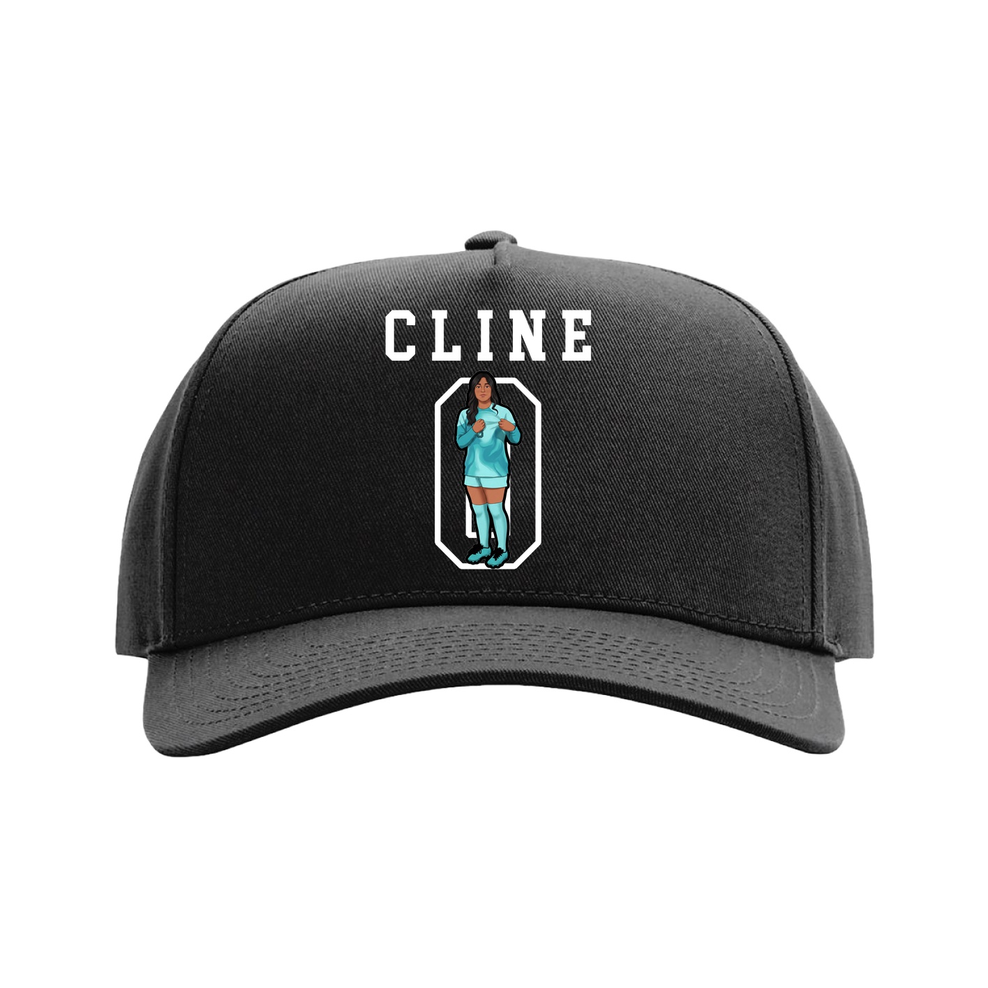 Full Fabric Five-Panel Champ Cap — Shirsey in Black