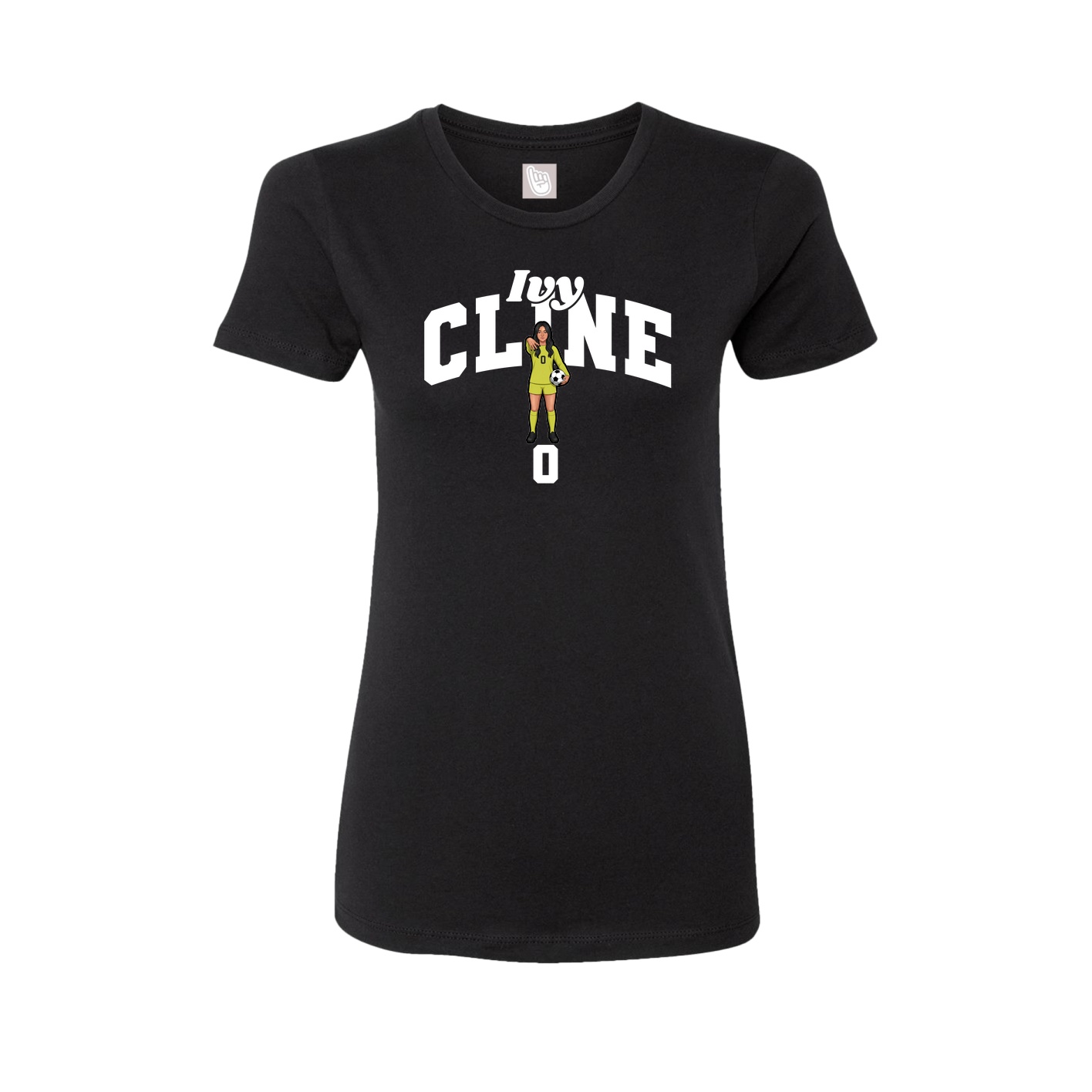 Fitted Women's Tee — Signature Arch in Black
