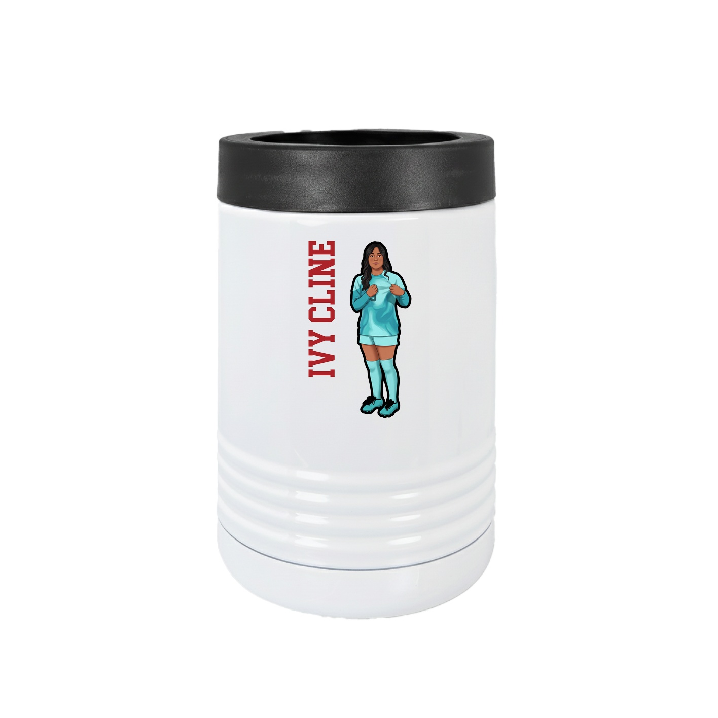 Beverage Holder — Name Vertical in White