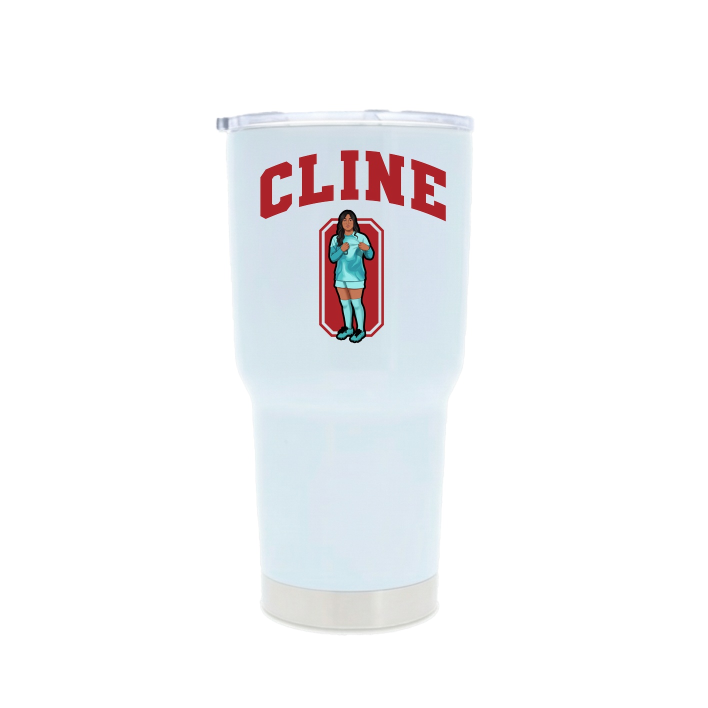 30oz Stainless Steel Tumbler — Number in White